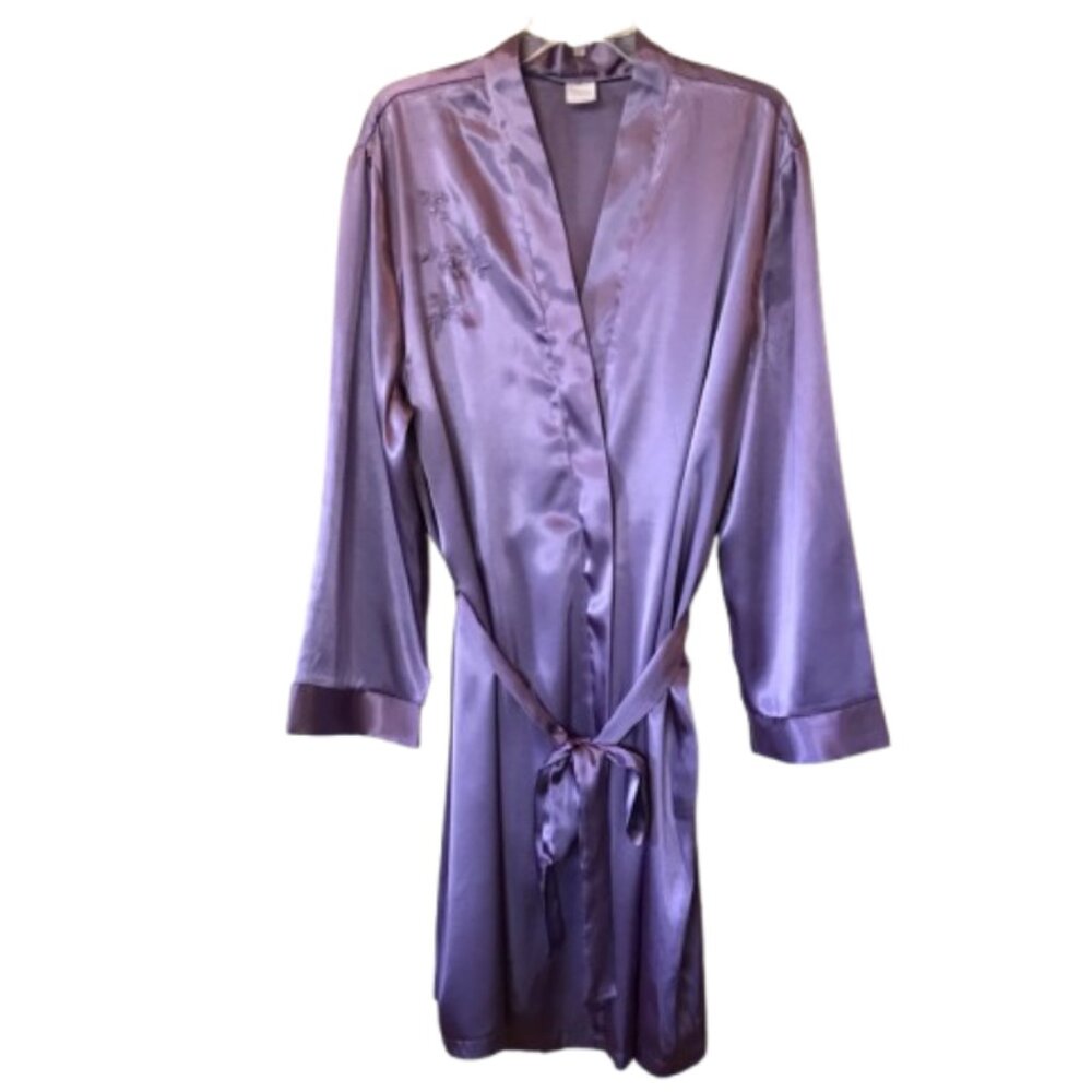 Gilligan & O'Malley Lavender Purple Satin Robe Knee Length Size 2XL / 3XL